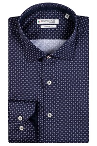 Giordano Maggiore Semi Cutaway Mini Pattern Overhemd Navy-Lichtblauw