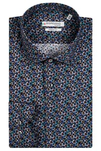Giordano Maggiore Semi Cutaway Multicolor Fantasy Flower Pattern Shirt Navy-Multi