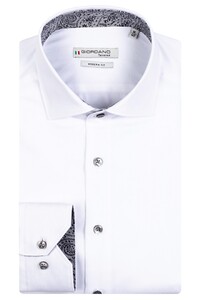 Giordano Maggiore Semi Cutaway Plain Subtle Contrast Shirt White