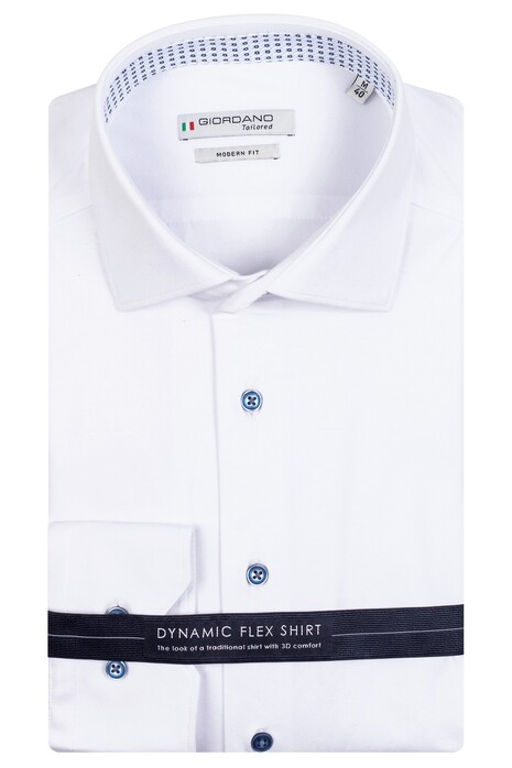 Giordano Maggiore Semi Cutaway Plain Technical Jersey Shirt White
