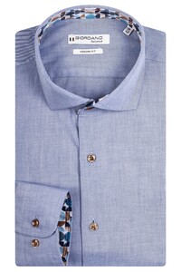 Giordano Maggiore Semi Cutaway Plain Twill Contrast Fabric Overhemd Blauw