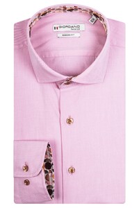 Giordano Maggiore Semi Cutaway Plain Twill Contrast Fabric Overhemd Roze