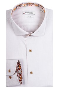 Giordano Maggiore Semi Cutaway Plain Twill Contrast Fabric Shirt Light Beige