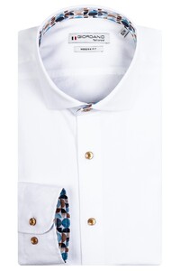 Giordano Maggiore Semi Cutaway Plain Twill Contrast Fabric Shirt White