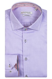 Giordano Maggiore Semi Cutaway Plain Twill Contrast Stripe Shirt Lilac