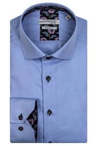 Giordano Maggiore Semi Cutaway Plain Twill Floral Contrast Overhemd Blauw