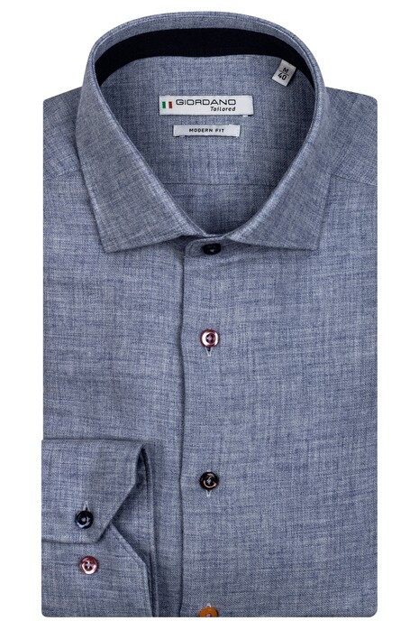 Giordano Maggiore Semi Cutaway Plain Twill Shirt Blue