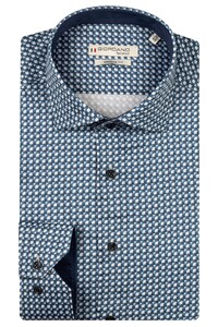 Giordano Maggiore Semi Cutaway Satin Stretch Graphic Pattern Overhemd Navy