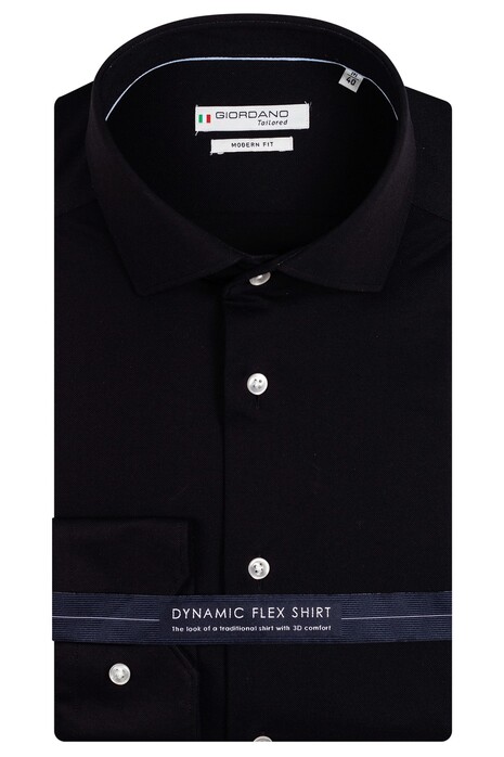 Giordano Maggiore Semi Cutaway Stretch Piqué Shirt Black