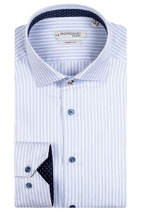 Giordano Maggiore Semi Cutaway Stripe Herringbone Shirt Light Blue