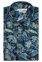 Giordano Maggiore Semi Cutaway Striped Flower Pattern Overhemd Navy-Groen