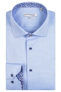 Giordano Maggiore Semi Cutaway Structured Weave Overhemd Licht Blauw