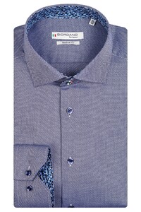 Giordano Maggiore Semi Cutaway Structured Weave Overhemd Navy