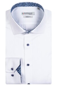 Giordano Maggiore Semi Cutaway Structured Weave Shirt White