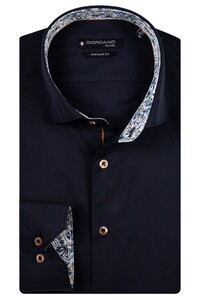 Giordano Maggiore Semi Cutaway Two-Ply Plain Twill Subtle Contrast Overhemd Navy