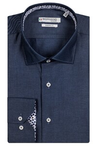 Giordano Maggiore Semi Cutaway Two-Tone Twill Shirt Denim Blue