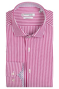 Giordano Maggiore Striped Semi Cutaway Collar Overhemd Roze