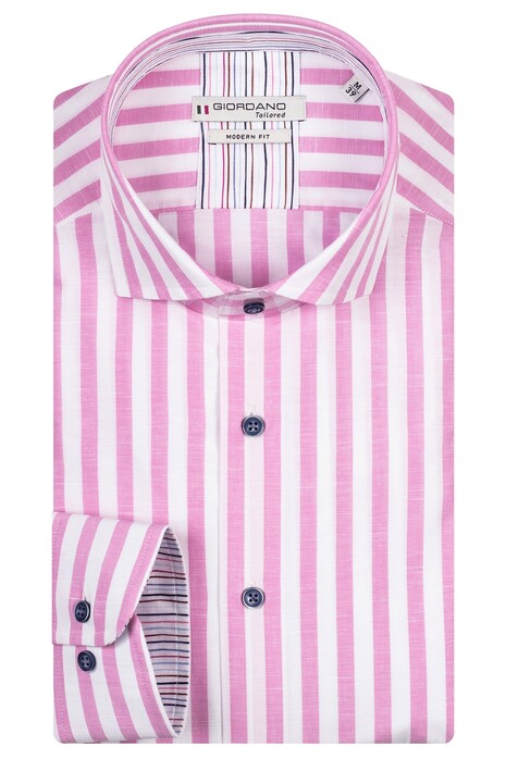 Giordano Maggiore Thick Stripes Overhemd Zacht Roze