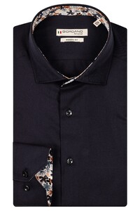 Giordano Maggiore Uni Color Subtle Contrast Fine Twill Two-Ply Cotton Overhemd Navy