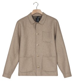 Giordano Mano Jacket Hand Finished Soft Wool Overshirt Donker Bruin