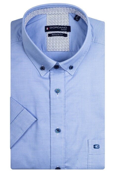Giordano Micro Structure Weave League Button Down Shirt Light Blue