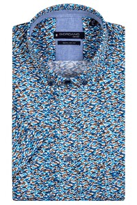 Giordano Mini Dolphin Pattern League Button Down Overhemd Donker Oker-Blauw