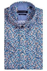Giordano Mini Dolphin Pattern League Button Down Overhemd Soft Coral-Blue