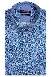 Giordano Mini Dolphin Pattern League Button Down Shirt Lilac-Blue