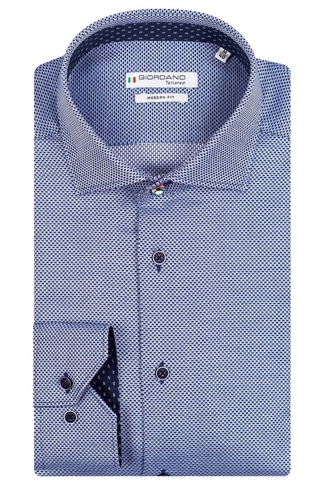 Giordano Mini Fantasy Pattern Maggiore Semi Cutaway Shirt Dark Evening Blue