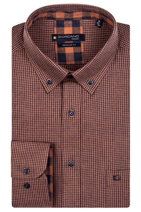Giordano Mini Houndstooth Ivy Button Down Shirt Brique