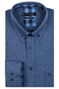 Giordano Mini Houndstooth Ivy Button Down Shirt Navy