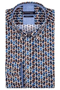 Giordano Multi Dots Half Circles Fancy Pattern Ivy Button Down Shirt Navy-Multi