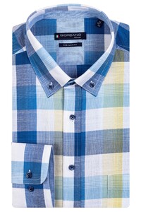 Giordano Multi Lines Multi Check Ivy Button Down Shirt Blue-Multi