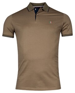 Giordano Nico Signature Polo Piqué Solid Color Donker Zand