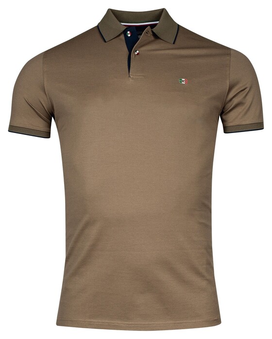 Giordano Nico Signature Polo Piqué Solid Color Donker Zand