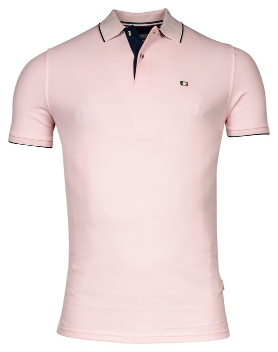 Giordano Nico Signature Polo Piqué Solid Color Licht Roze