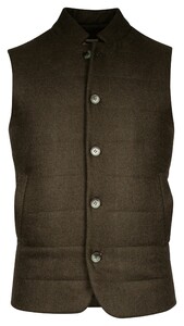 Giordano Owen Wool Blend Subtle Mélange Uni Color Body-Warmer Olijf Groen