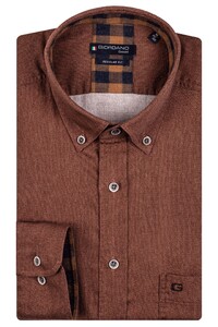 Giordano Oxford Look Ivy Button Down Overhemd Donker Bruin