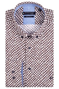 Giordano Painted Diagonal Check Ivy Button Down Overhemd Rood