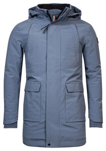 Giordano Parka Removable Hood Water And Windproof Jack Denim Blue