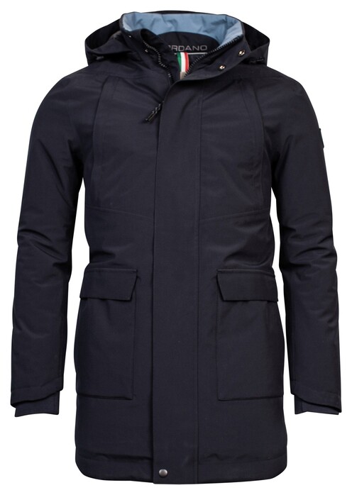 Giordano Parka Removable Hood Water And Windproof Jack Navy
