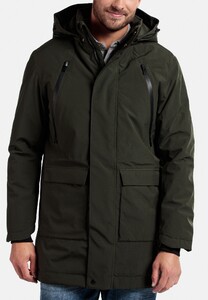 Giordano Parka Removable Hood Water and Windproof Jack Olijf Groen
