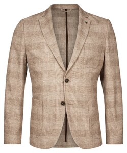 Giordano Paulo Unconstructed Check Wool Multi Fabric Blend Jacket Sand