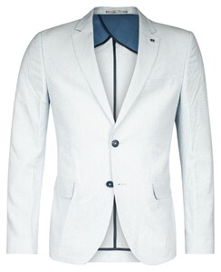 Giordano Pietro Half Lined Fine Stripe Linen Blend Jacket Light Blue