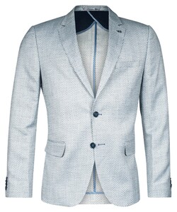 Giordano Pietro Half Lined Herringbone Linen Blend Jacket Pastel Blue
