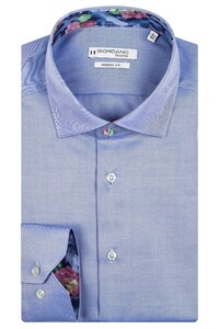 Giordano Plain Twill Flower Contrast Maggiore Semi Cutaway Overhemd Blauw