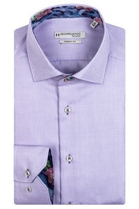 Giordano Plain Twill Flower Contrast Maggiore Semi Cutaway Shirt Lilac
