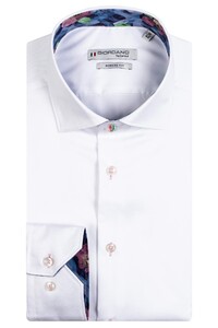 Giordano Plain Twill Flower Contrast Maggiore Semi Cutaway Shirt White