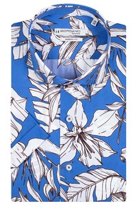 Giordano Retro Flowers Cutaway Collar Overhemd Cobalt