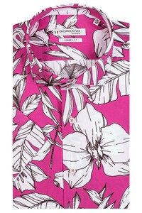 Giordano Retro Flowers Cutaway Collar Shirt Pink